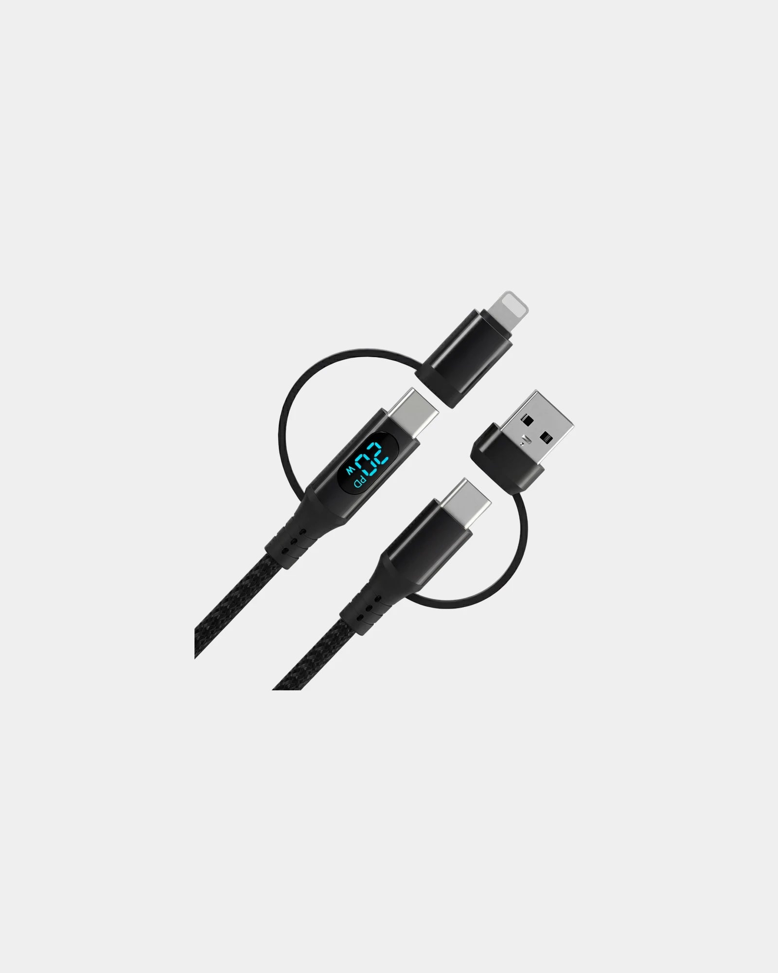 USB-Kabel 4 in 1 mit LED Blaupunkt zum Personalisieren - 1