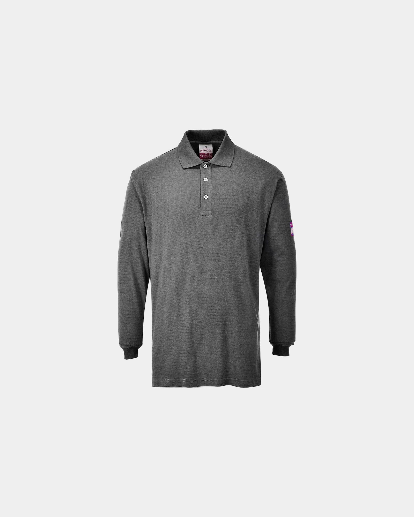 Poloshirt antistatisch flammensicher Portwest zum Personalisieren - Grau