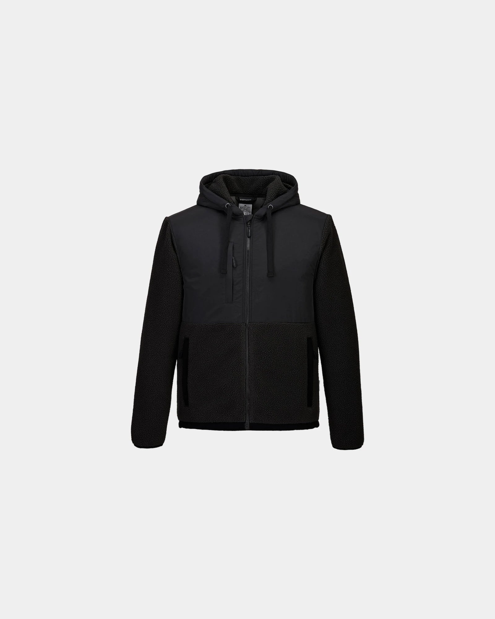 Fleecejacke KX3 Borg zum Personalisieren - Schwarz-Himmelblau