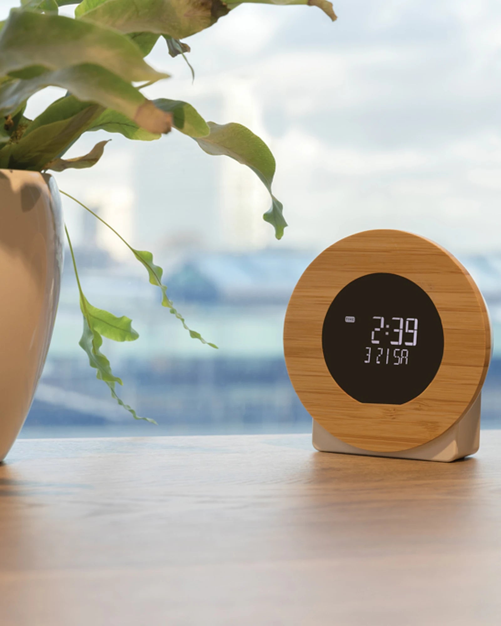 Büro-Uhr recycelt ABS FSC® Bambus zum Personalisieren - 5