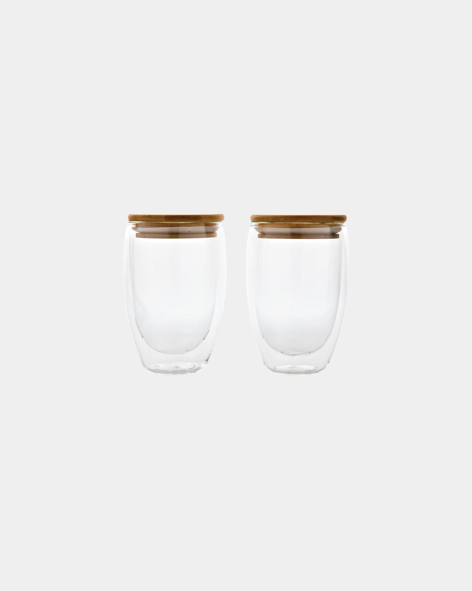 Set 2 Verres doppelwandig 350ml mit Bambusdeckel zum Personalisieren