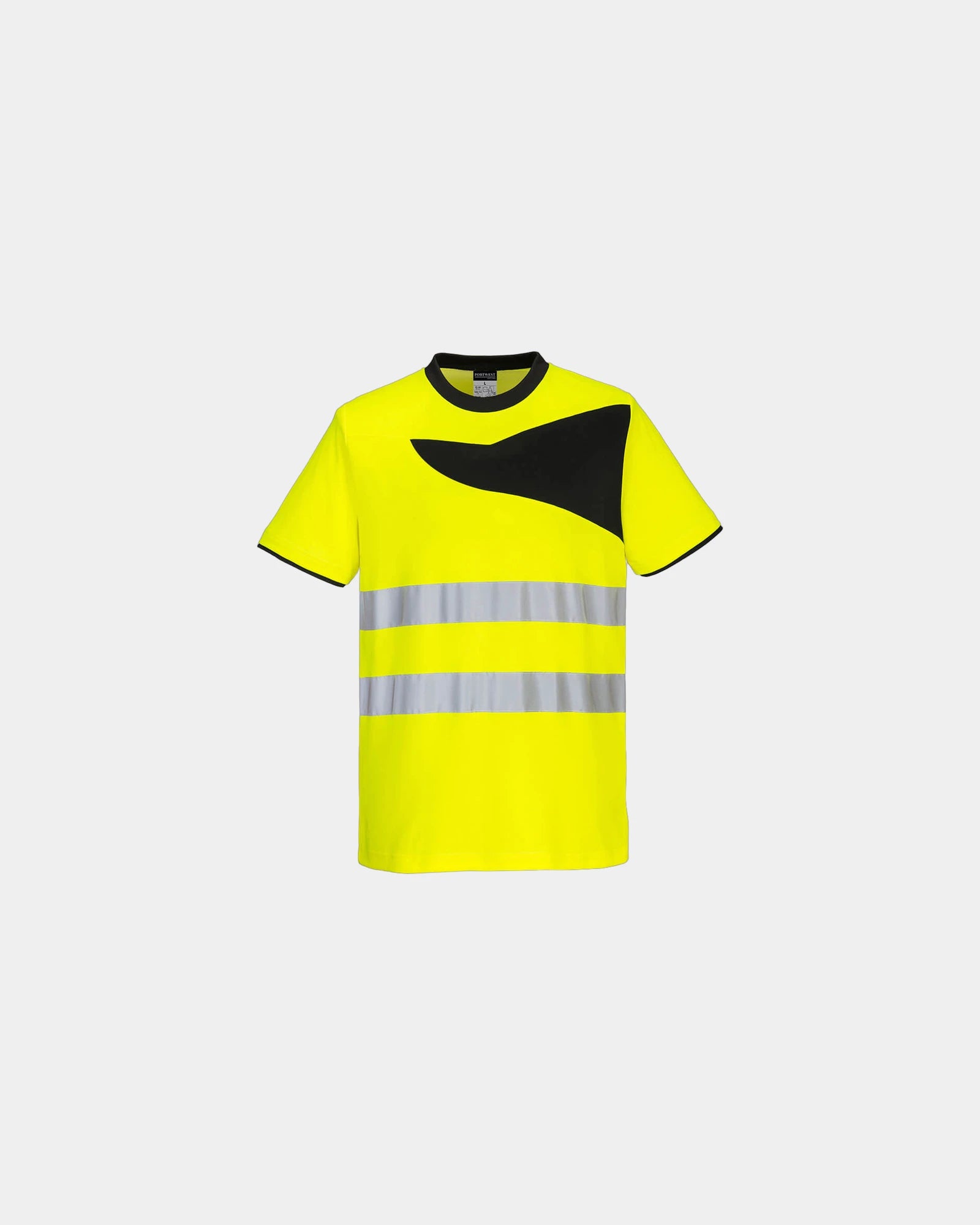 T-Shirt hochsichtbar Polycotton Portwest PW2 M/C zum Personalisieren - Gelb-Schwarz