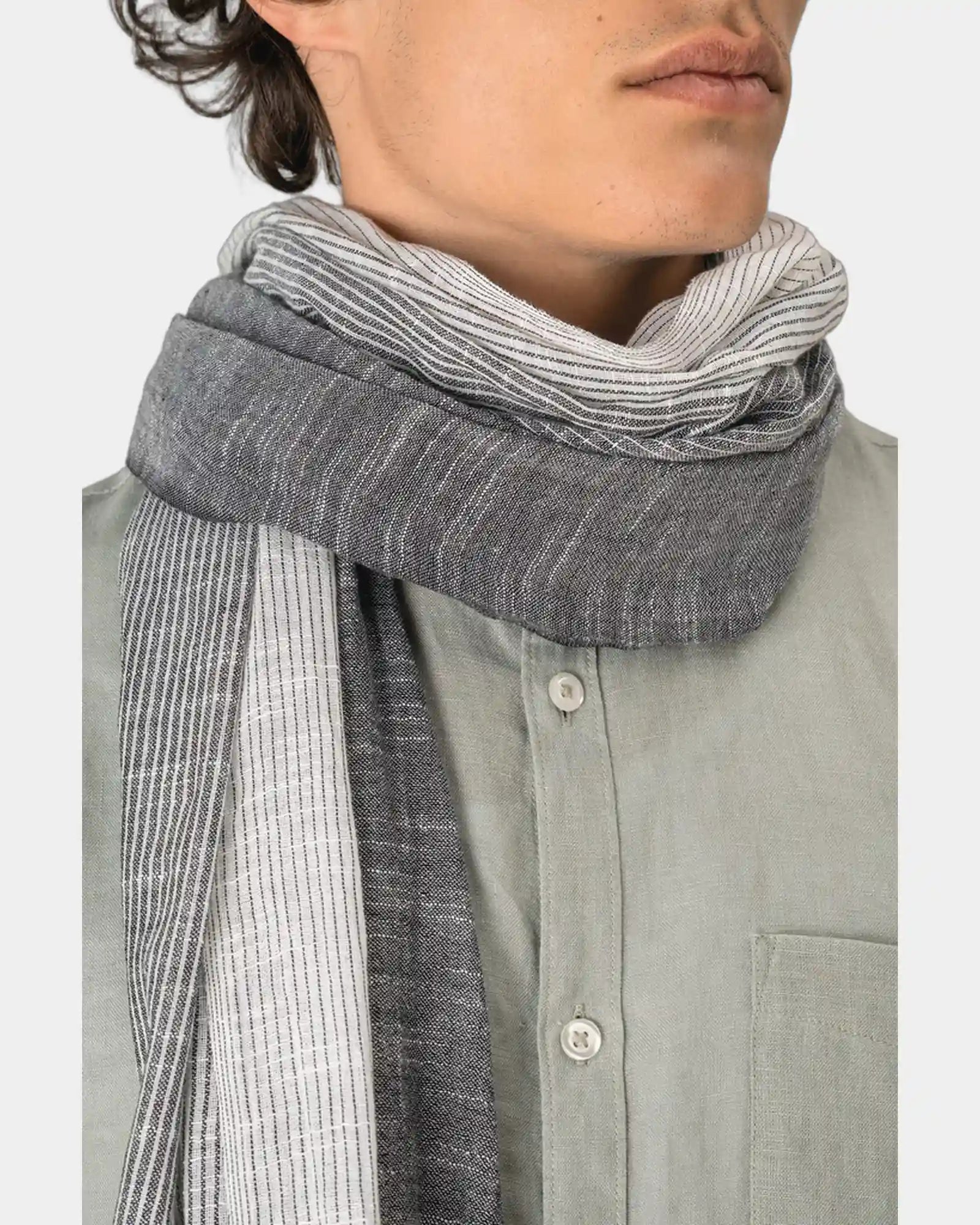 Schal gestreift Baumwolle Unisex zum Personalisieren - 2