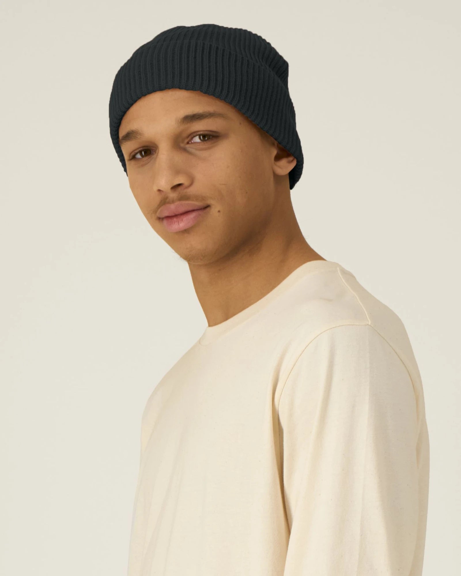 Mütze unisex Bio-Baumwolle Stanley/Stella Fisherman zum Personalisieren - Schwarz