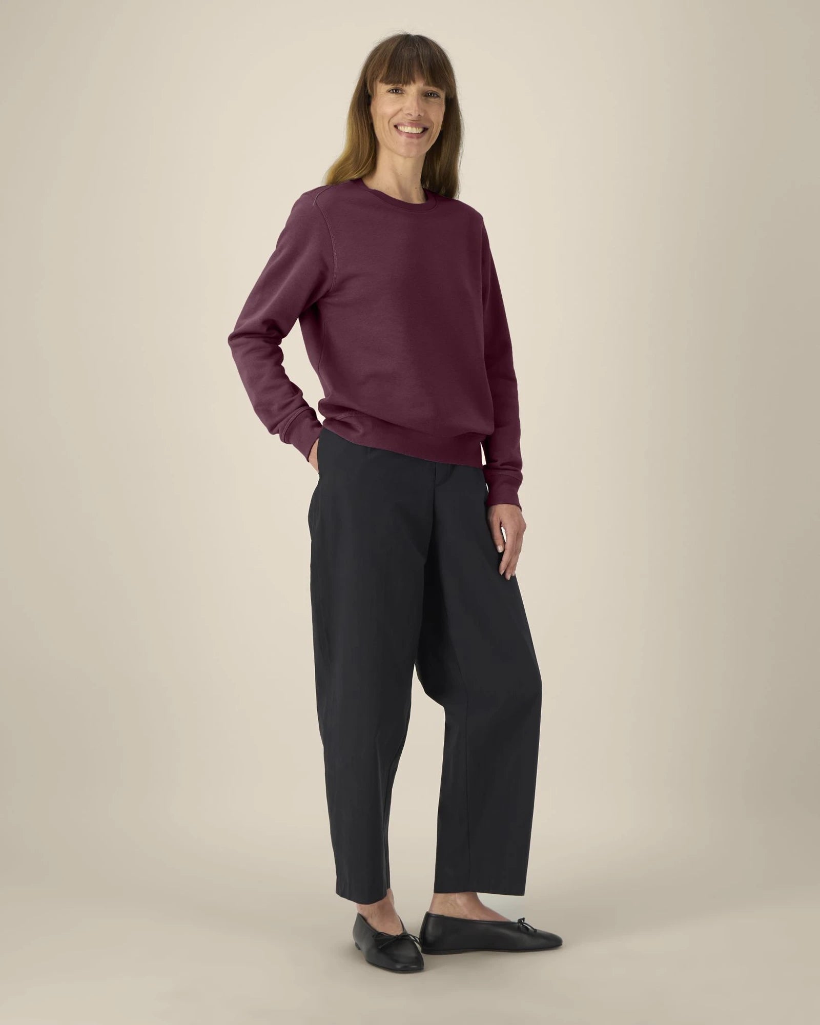 Sweatshirt Bio-Baumwolle Stanley/Stella Roller zum Personalisieren - Dunkles Pflaumen