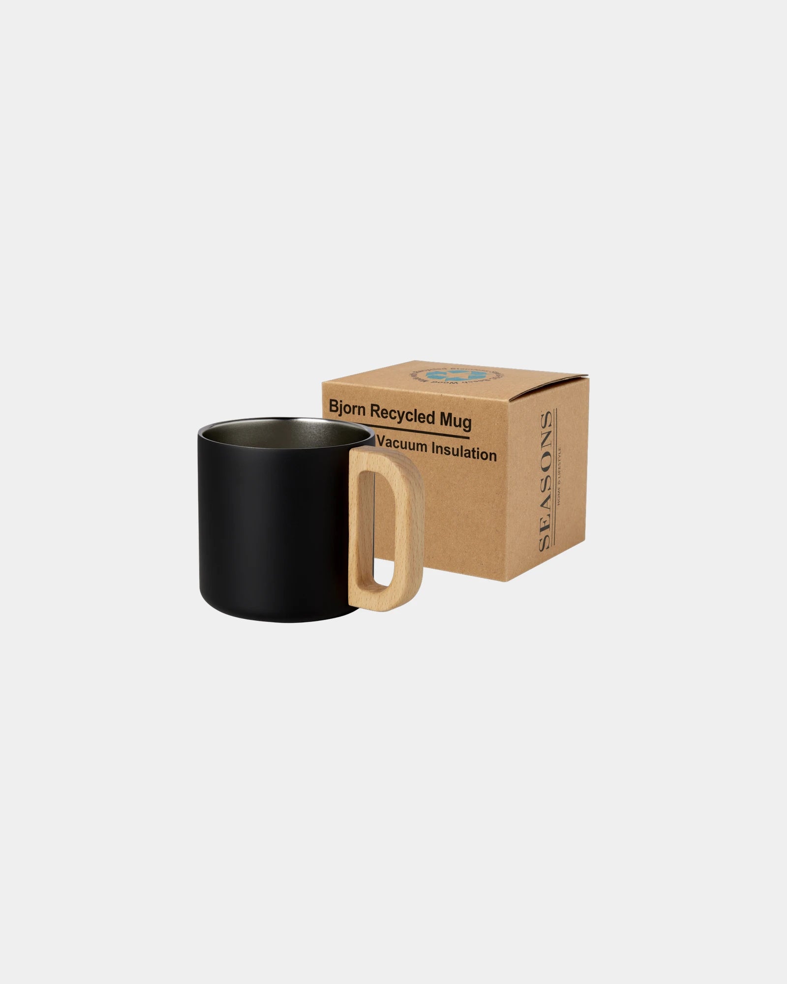 Tasse 360ml Edelstahl recycelt SEASONS zum Personalisieren - Schwarz