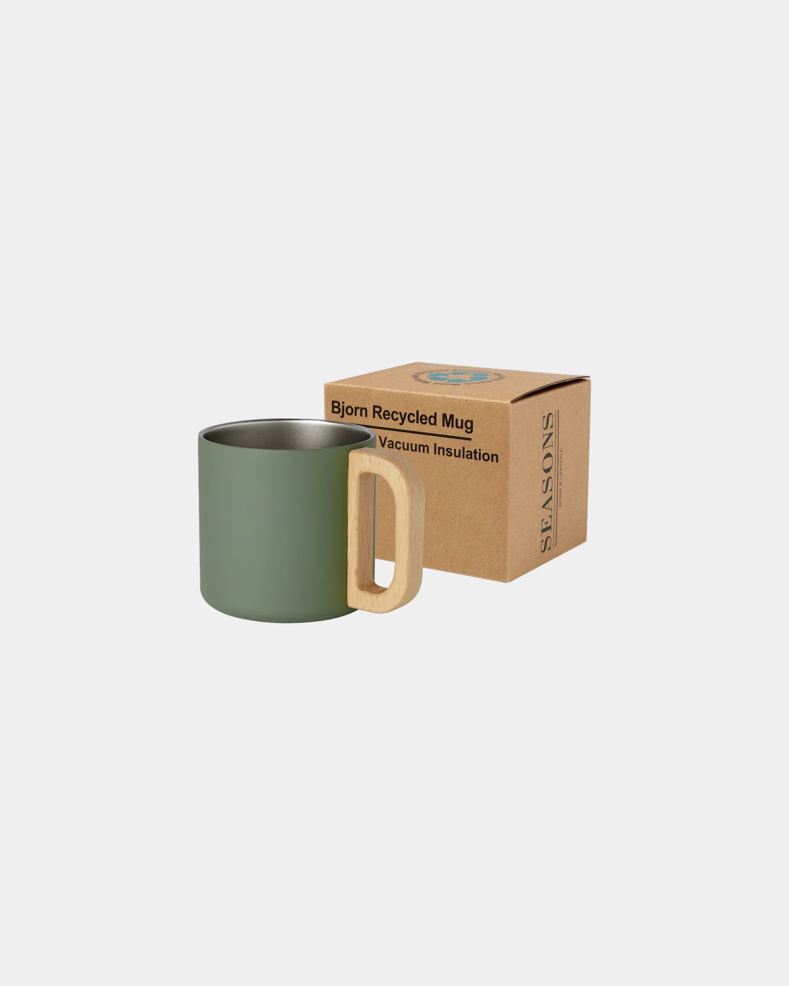 Tasse 360ml Edelstahl recycelt SEASONS zum Personalisieren - Heidegrün
