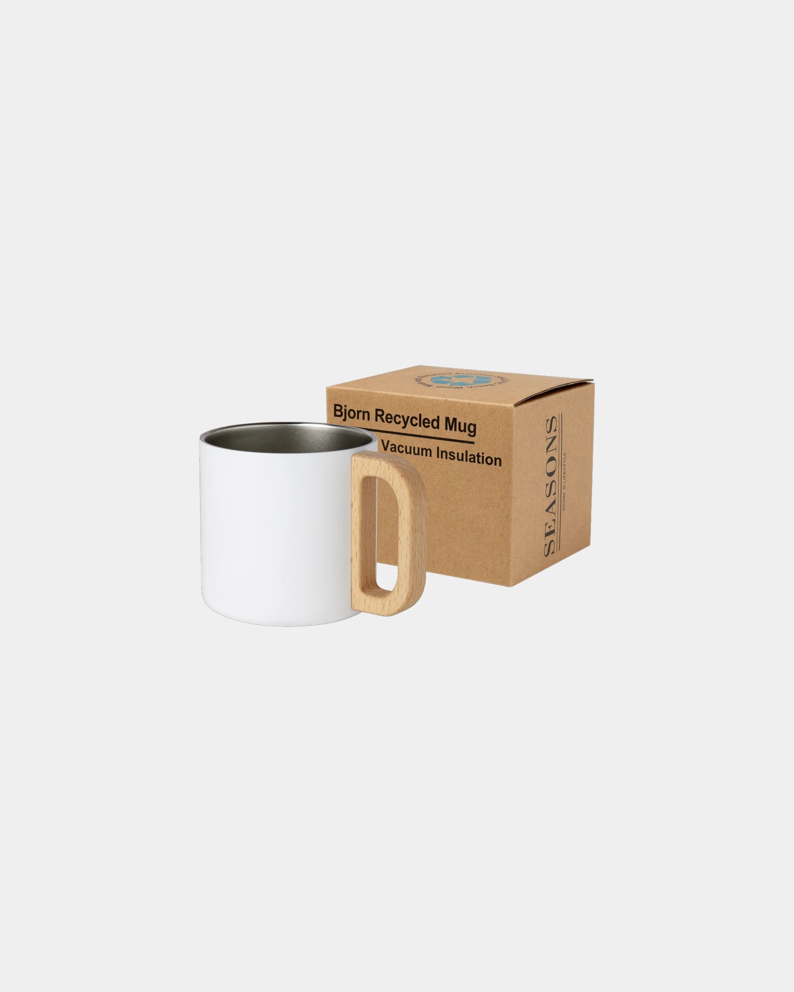 Tasse 360ml Edelstahl recycelt SEASONS zum Personalisieren - Weiß