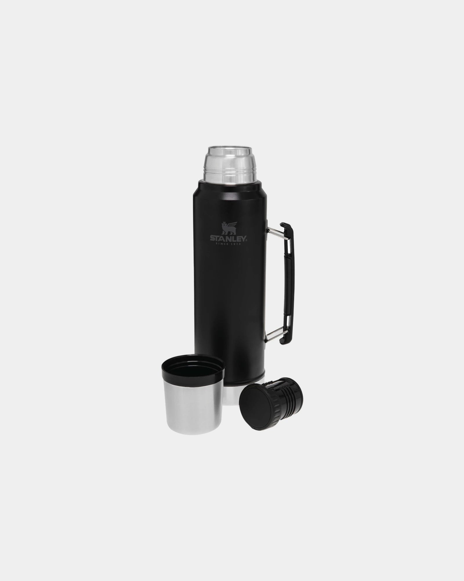 Isolierflasche Edelstahl Classic 1000ml zum Personalisieren - Mattschwarz