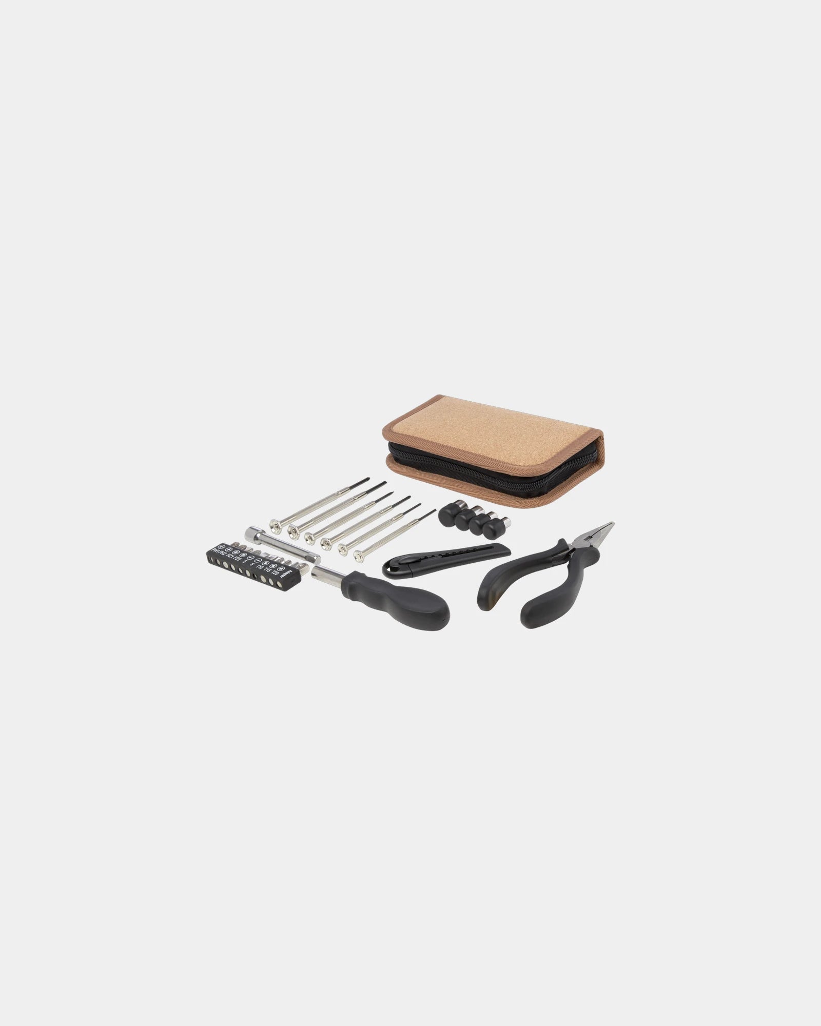 Werkzeugset 24 Teile recyceltes Plastik mit Korktasche zum Personalisieren - 2