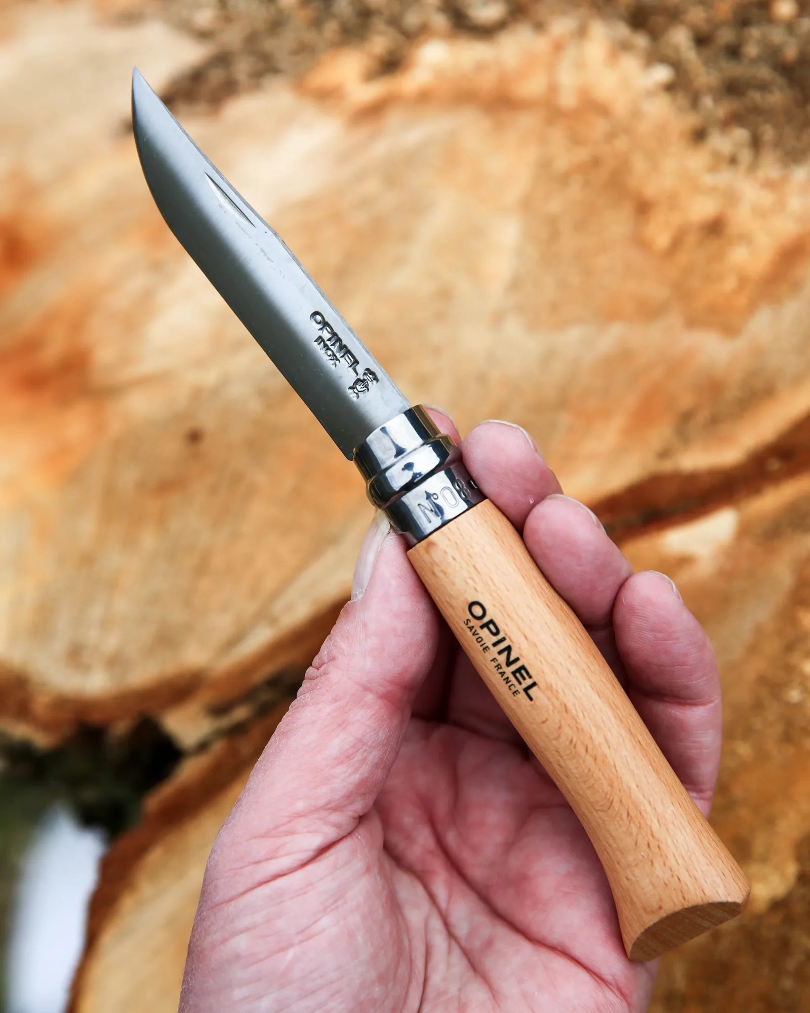 Messer Edelstahl Opinel N°08 mit Gürteletui zum Personalisieren - 3