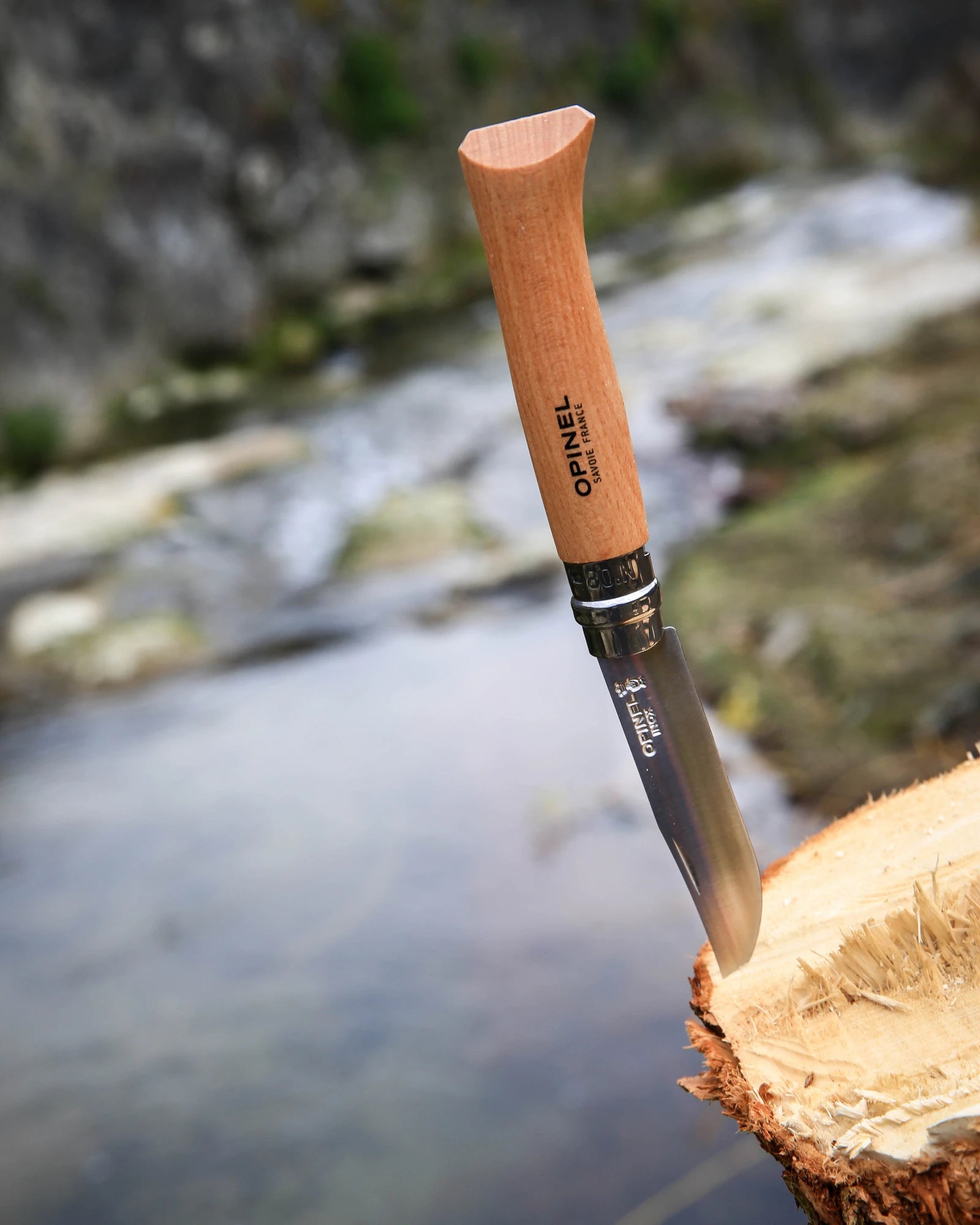Messer Edelstahl Opinel N°08 mit Gürteletui zum Personalisieren - 2