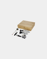 Weinset 9 Teile Edelstahl Bambus zum Personalisieren - Natur