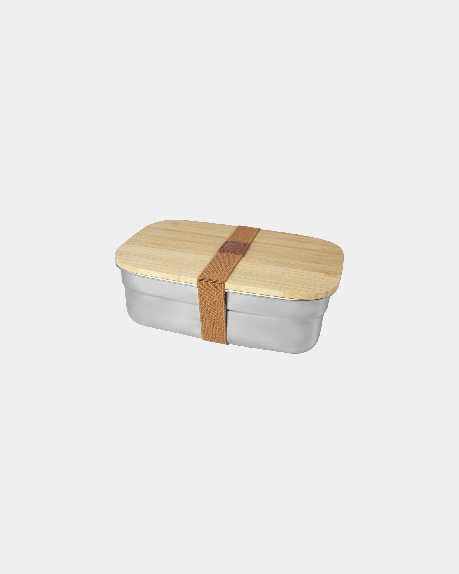 Lunchbox Edelstahl 700ml mit Bambusdeckel zum Personalisieren - Natur