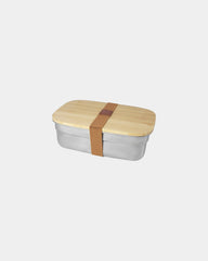Lunchbox Edelstahl 700ml mit Bambusdeckel zum Personalisieren - Natur