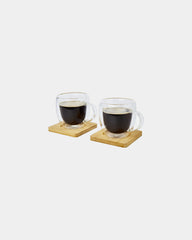 Tasse Glas borosilikat 250ml mit Bambusuntersetzer zum Personalisieren - 2