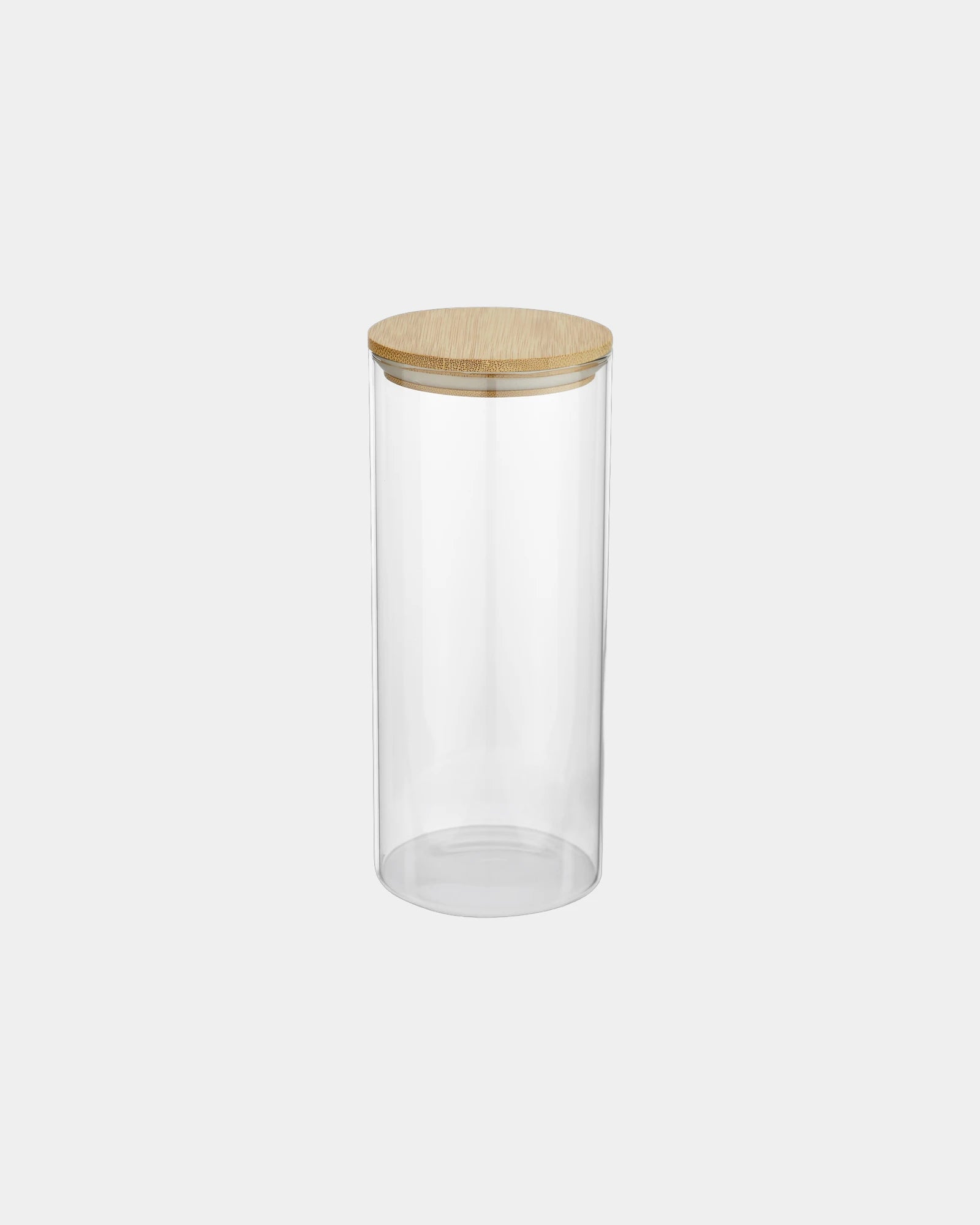 Lebensmittelbehälter Glas 940ml mit Bambusdeckel zum Personalisieren - Natur