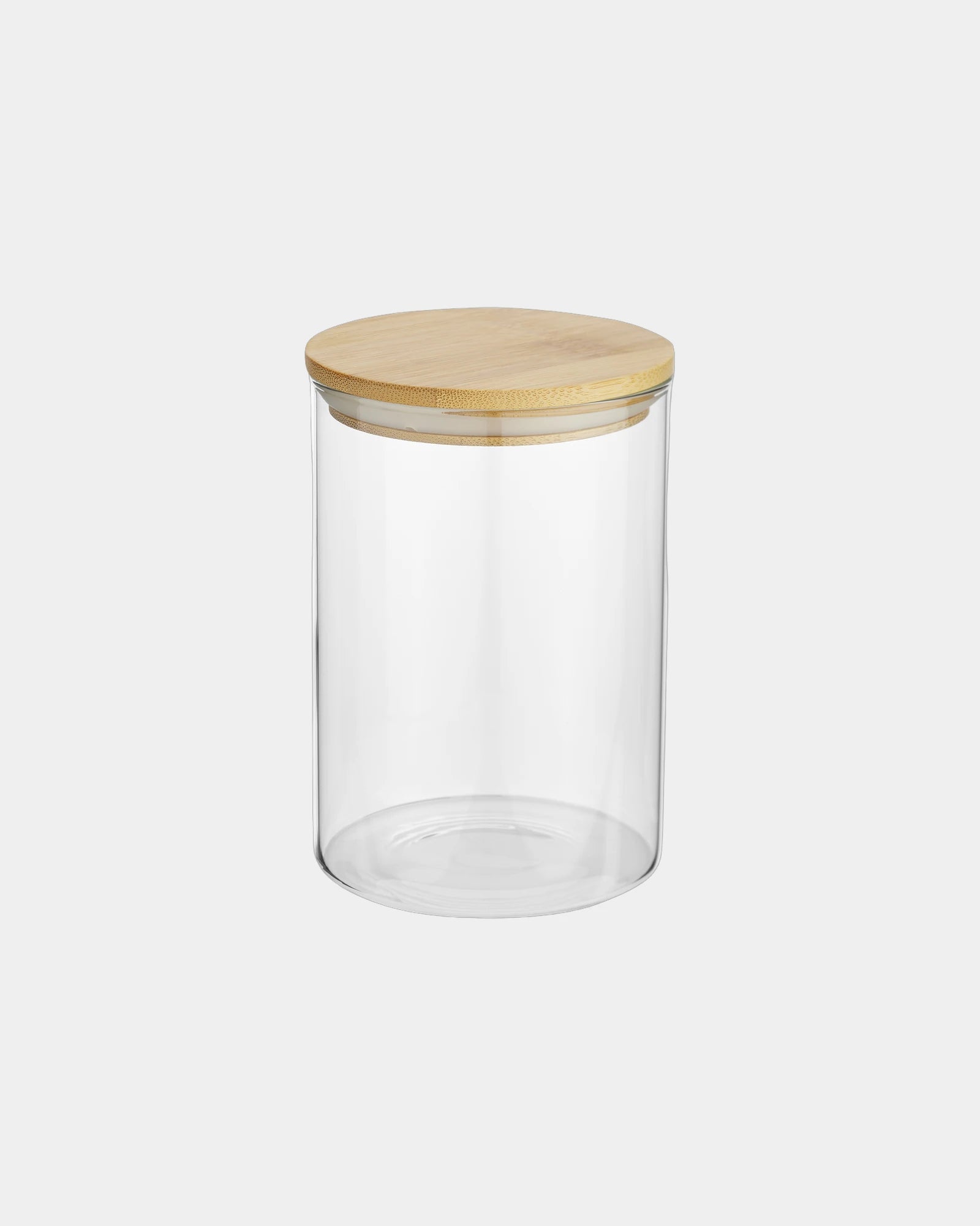 Lebensmittelbehälter Glas 550ml mit Bambusdeckel zum Personalisieren - Natur