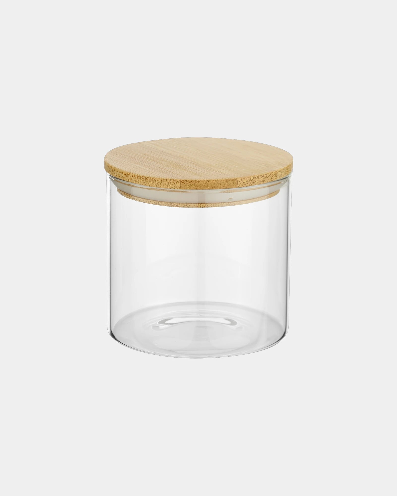 Lebensmittelbehälter Glas 320ml mit Bambusdeckel zum Personalisieren - Natur