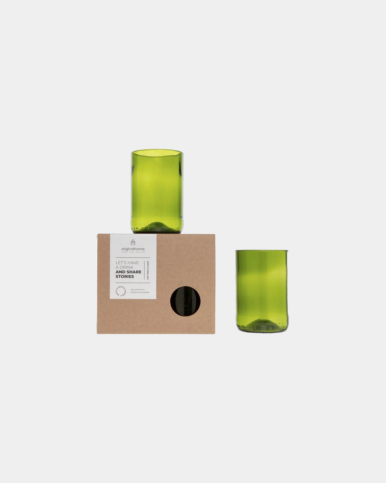 Set von Gläsern recycelt Originalhome zum Personalisieren - Grün