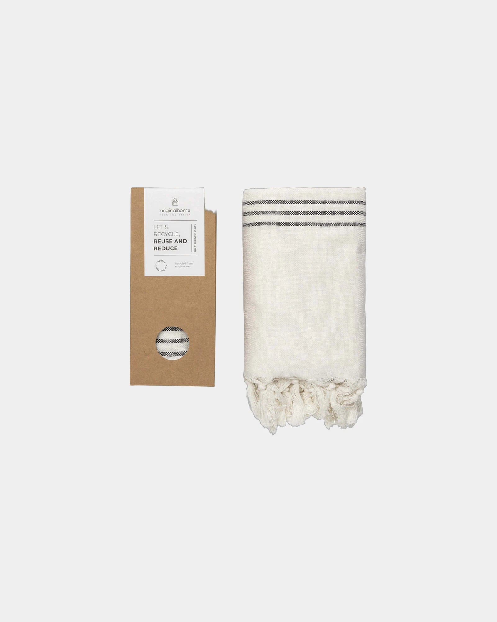 Recycelter Stoff Originalhome 85 x 175 cm zum Personalisieren - Gebrochenes Weiß