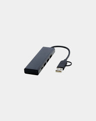 USB-Hub Aluminium recycelt TEKIŌ zum Personalisieren - Schwarz