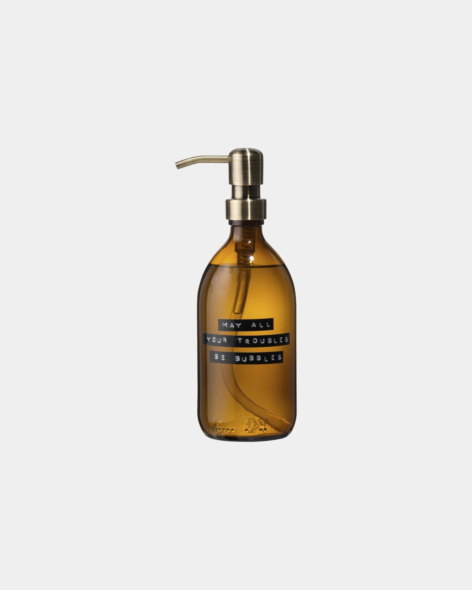 Seifenspender Glas WELLMARK 500ml zum Personalisieren - Bernstein meliert