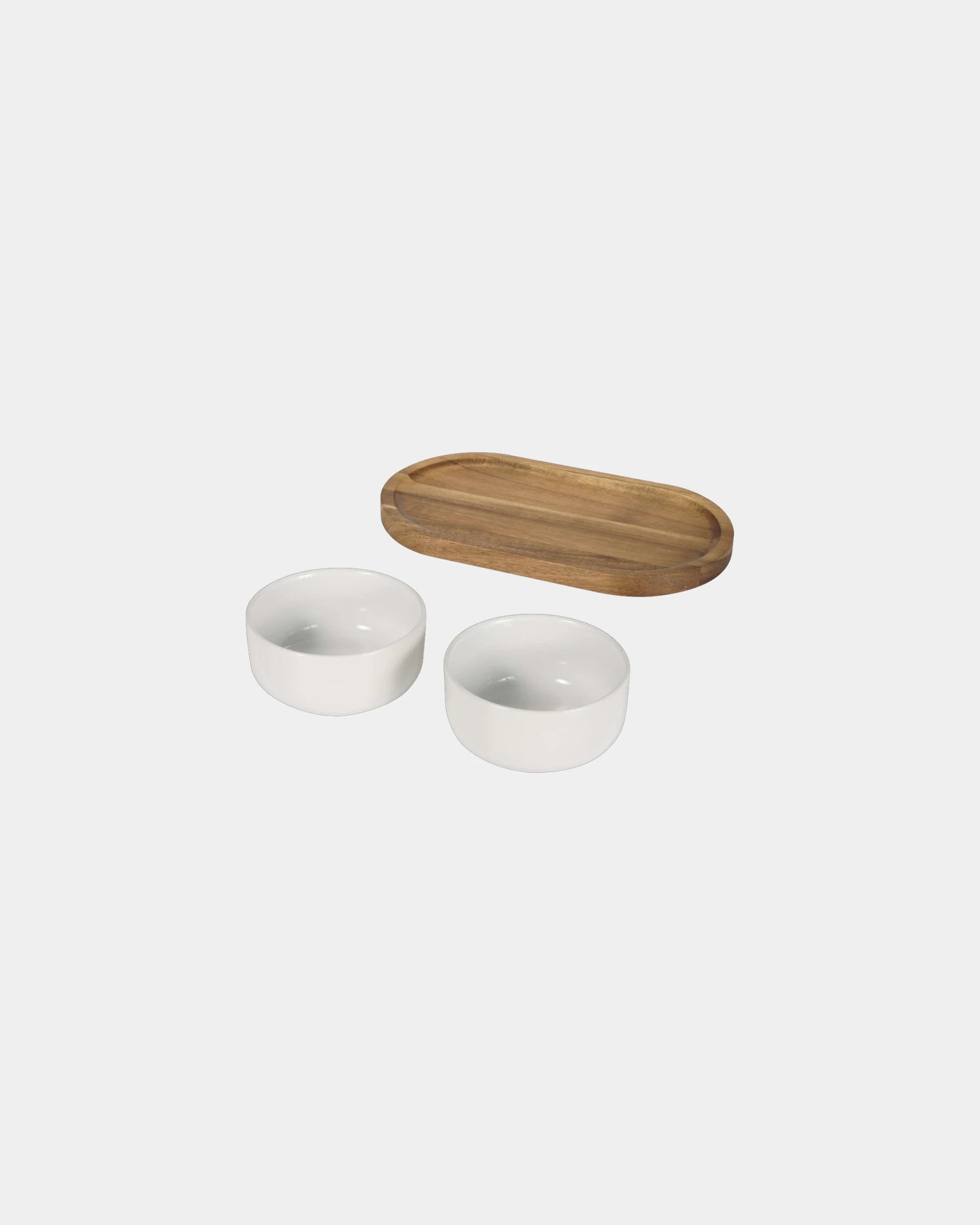 Servierset Acacia mit Keramikschalen zum Personalisieren - 2