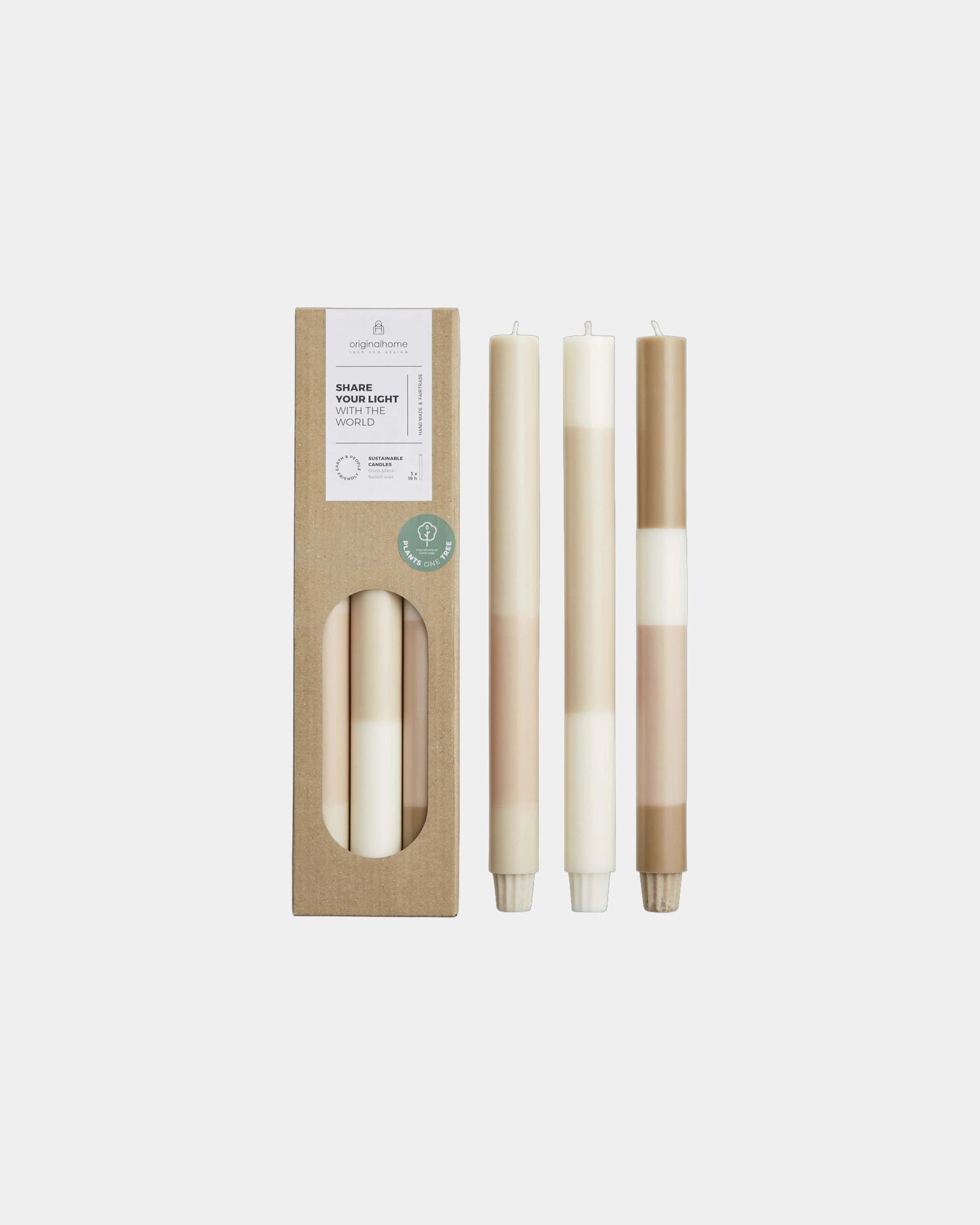 Bougie Palmwachs Originalhome Lot de 4 zum Personalisieren - Gebrochenes Weiß