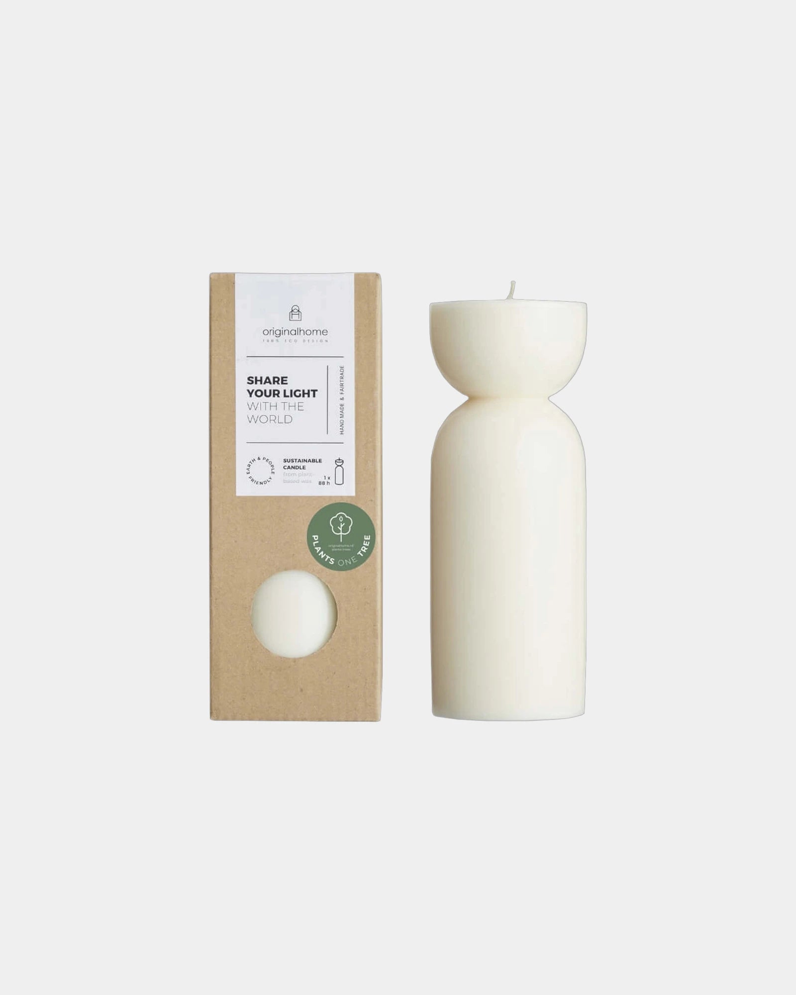 Bio-Kerze Originalhome mittel zum Personalisieren - Gebrochenes Weiß