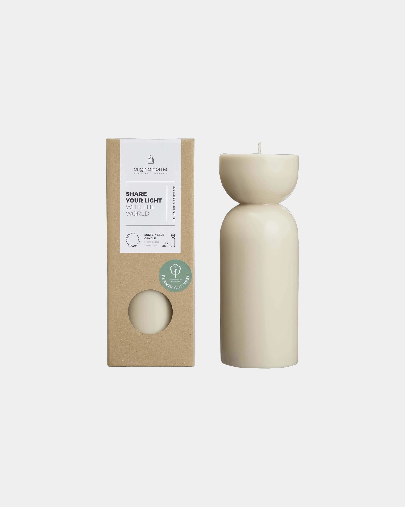 Bio-Kerze Originalhome mittel zum Personalisieren - Beige