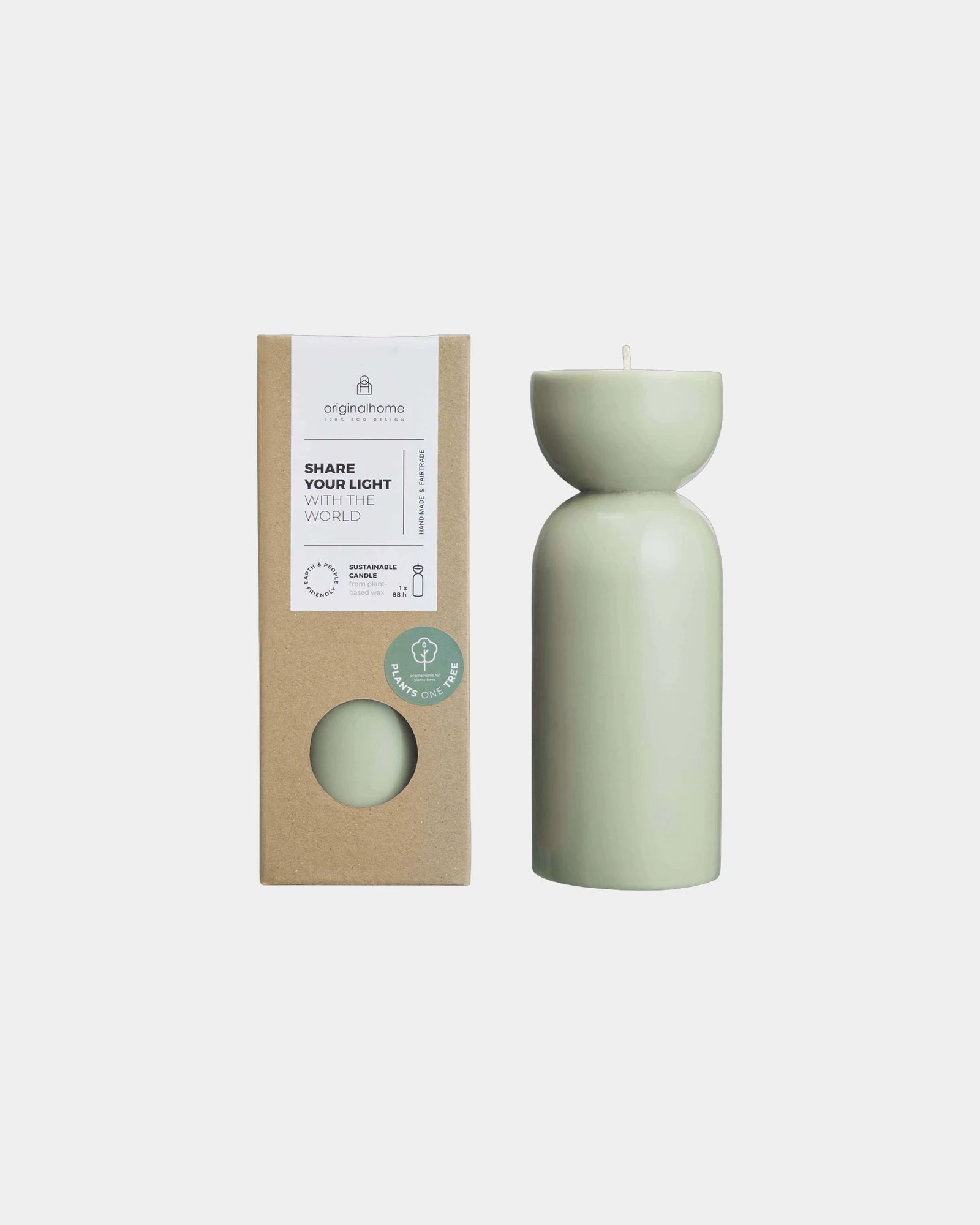 Bio-Kerze Originalhome mittel zum Personalisieren - Heidegrün