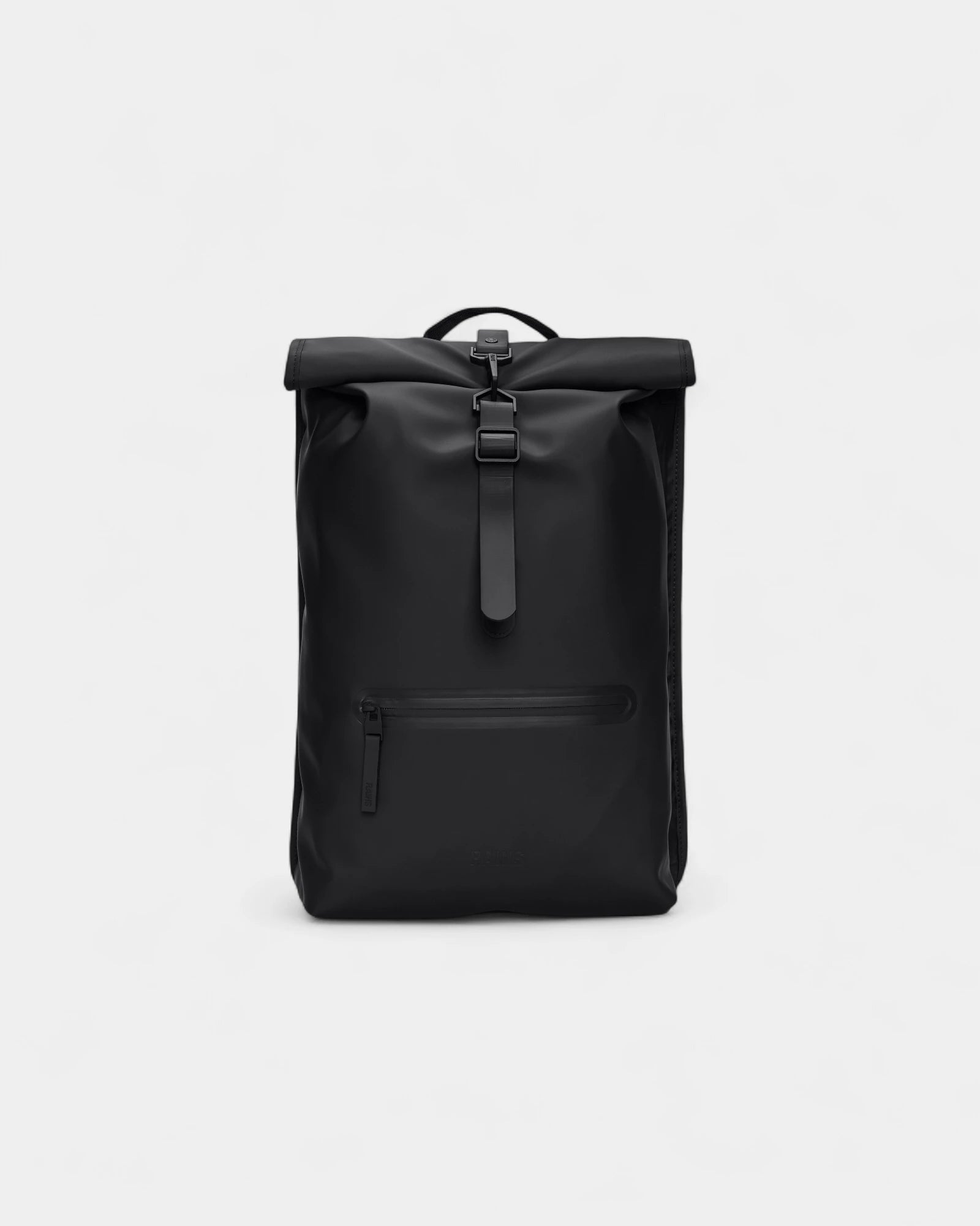 Rucksack wasserdicht Rains Rolltop W3 zum Personalisieren - Schwarz