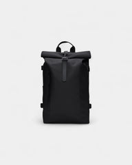 Rucksack wasserdicht Rains Rolltop Large zum Personalisieren - Schwarz