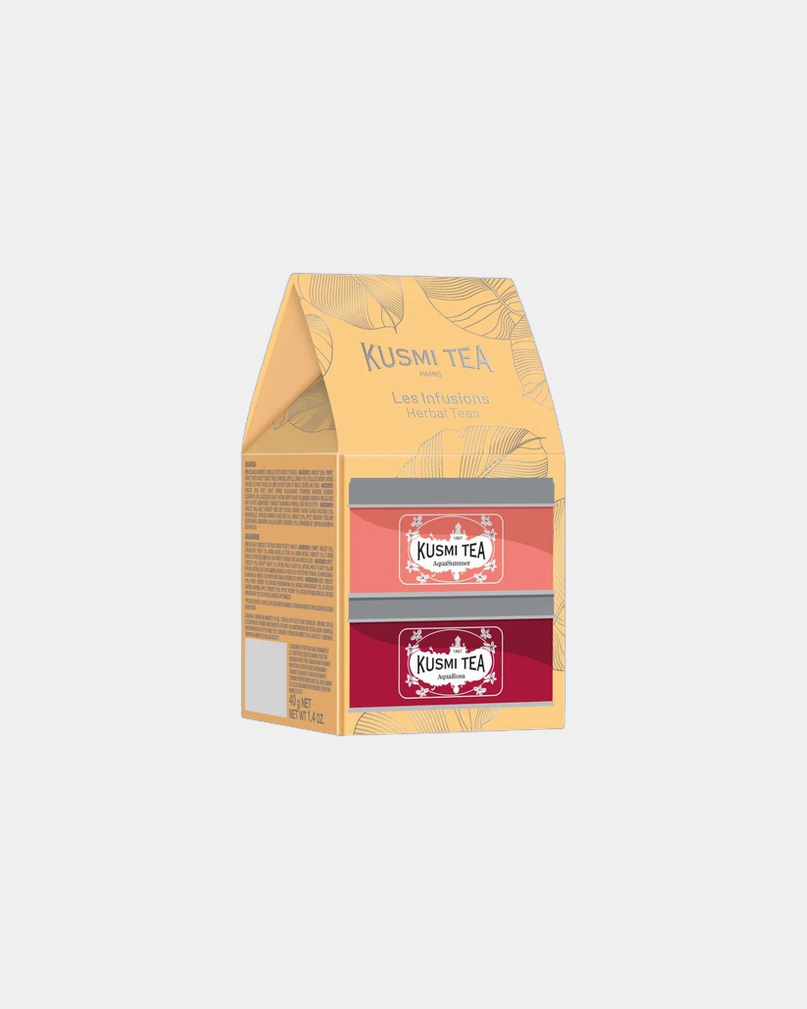 Coffret 2 Miniaturen Bio Kusmi Tea AquaRosa AquaSummer zum Personalisieren - 1
