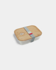 Personalisierbare Lunchbox aus Glas und Bambus