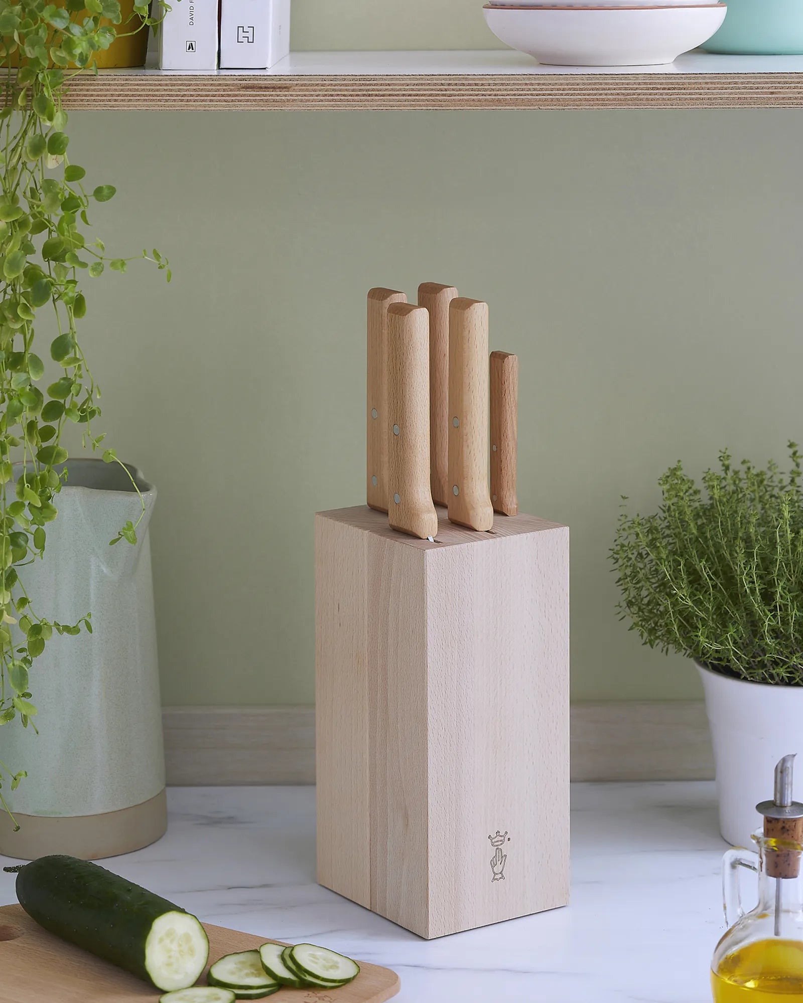 Block 5 Messer Opinel aus Buche zum Personalisieren - 4