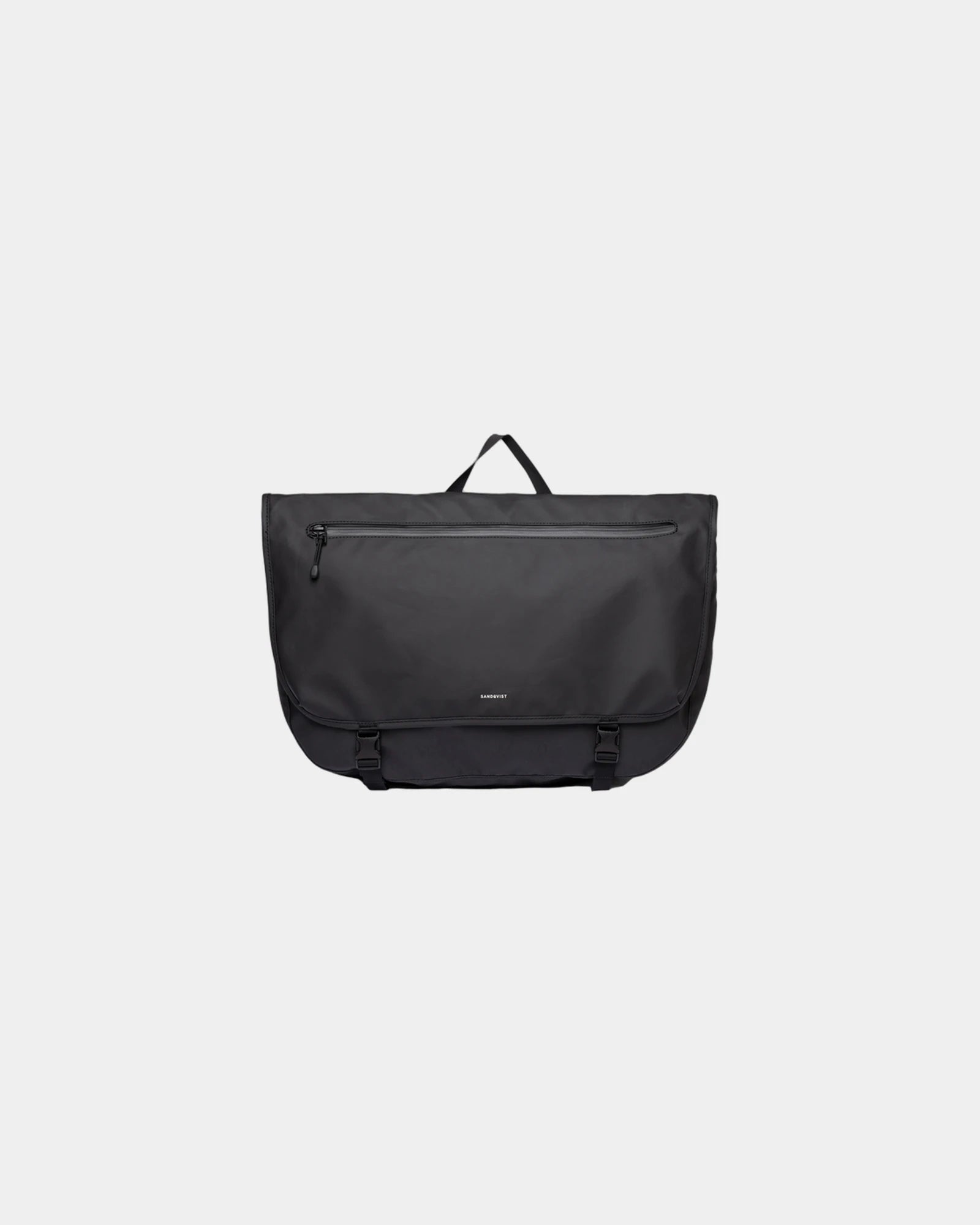 Messenger Bag recycelt Sandqvist STREAM zum Personalisieren - Schwarz