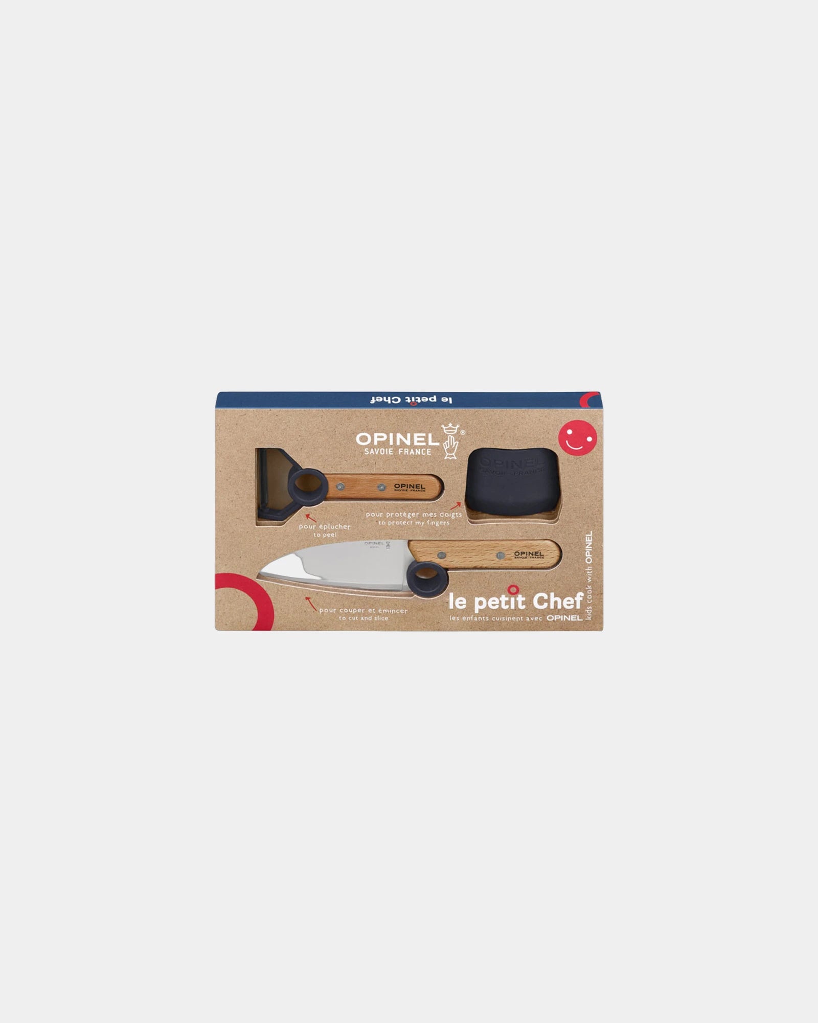 Küchen-Set Edelstahl Opinel Le Petit Chef zum Personalisieren - Blau