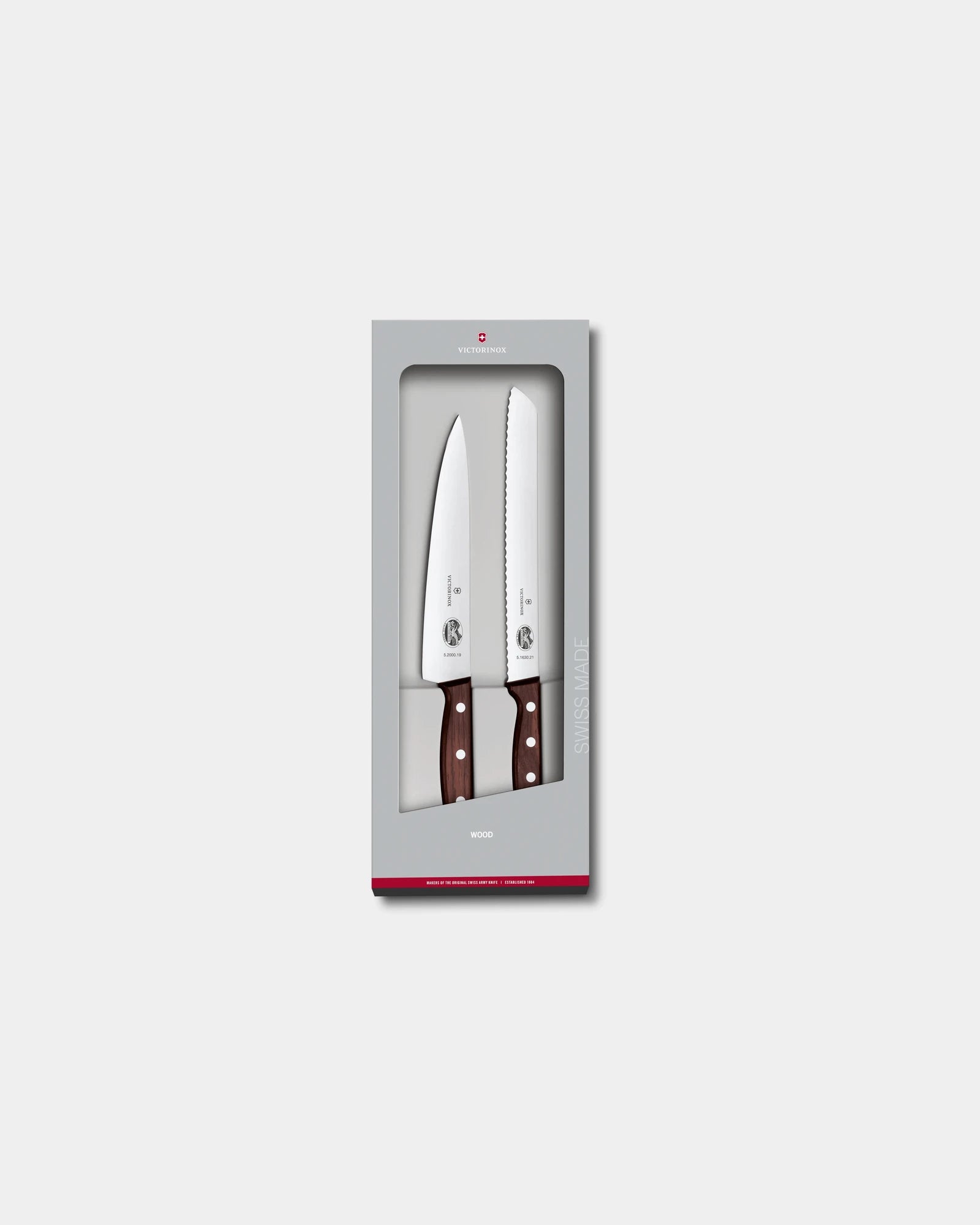 Set von Küchenmessern Wood 2 Teile zum Personalisieren - Modifiziertes Ahornholz