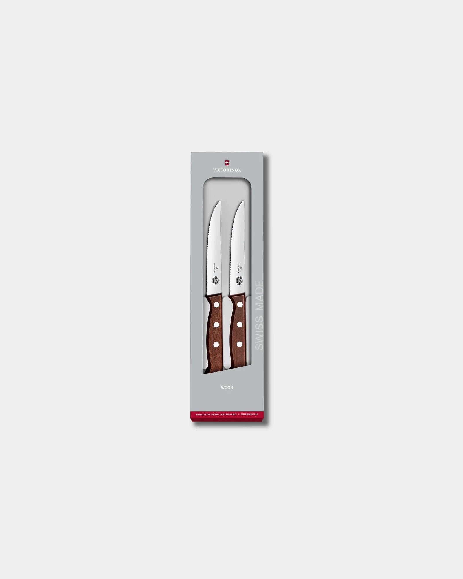 Steakmesser Set 2 Stück Victorinox 12 cm zum Personalisieren - Modifiziertes Ahornholz