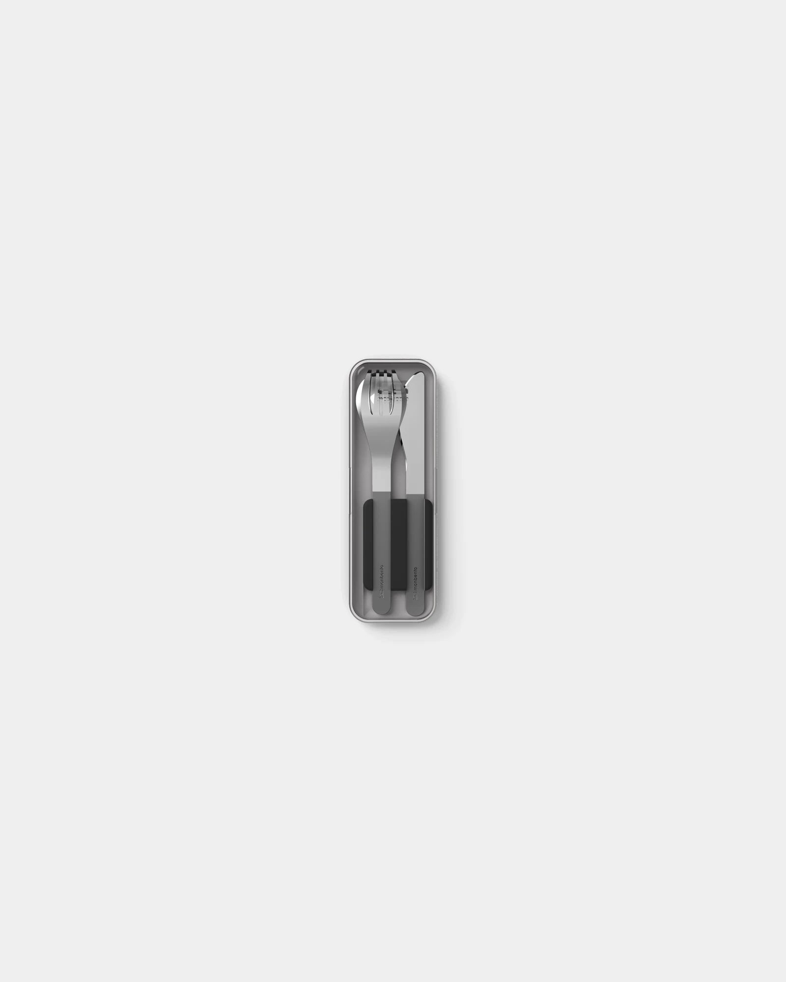 Edelstahlbesteck Monbento MB Slim Box zum Personalisieren - Trio Messer - Onyx Schwarz