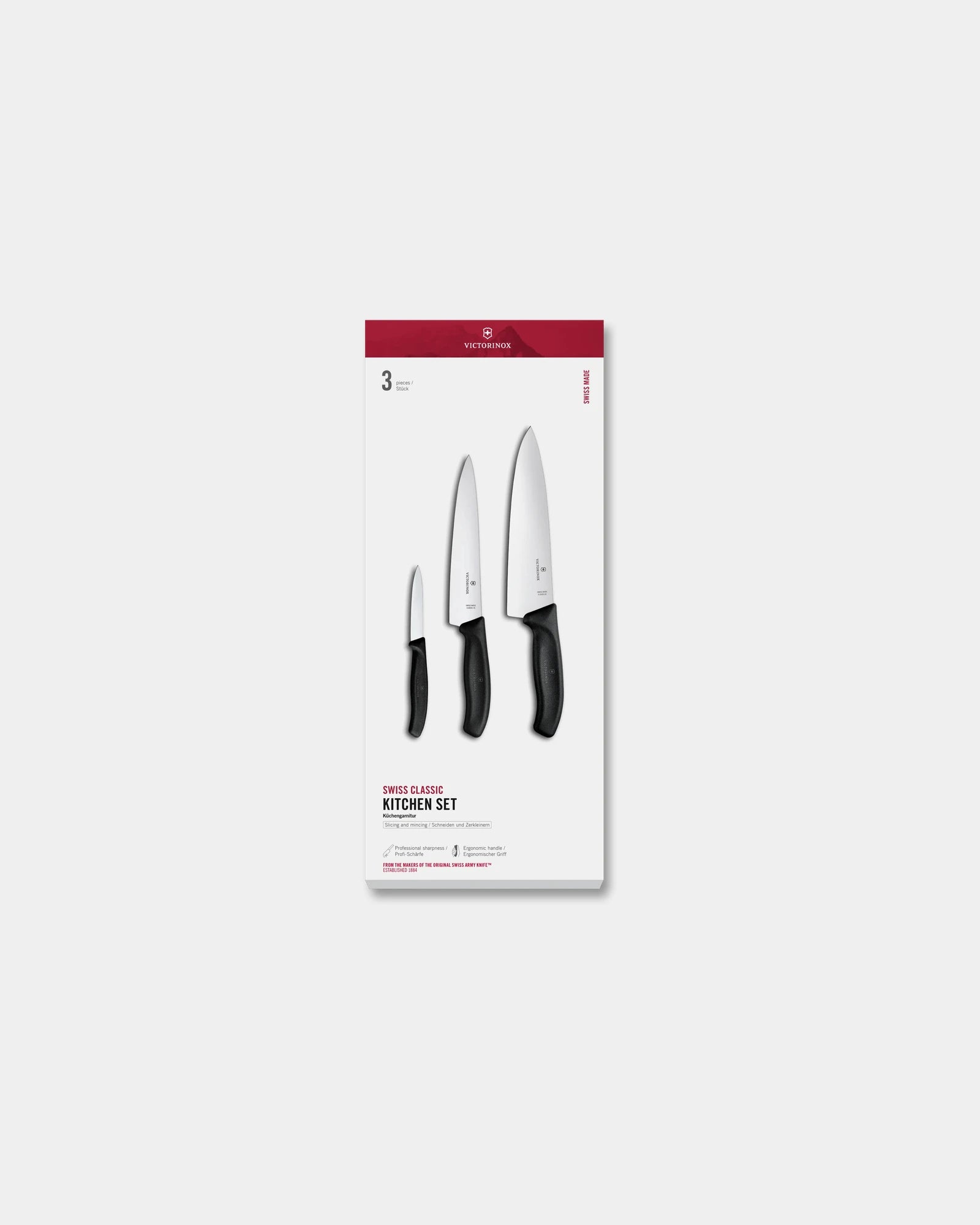 Küchenmesser-Set Victorinox 3 Teile zum Personalisieren - Schwarz