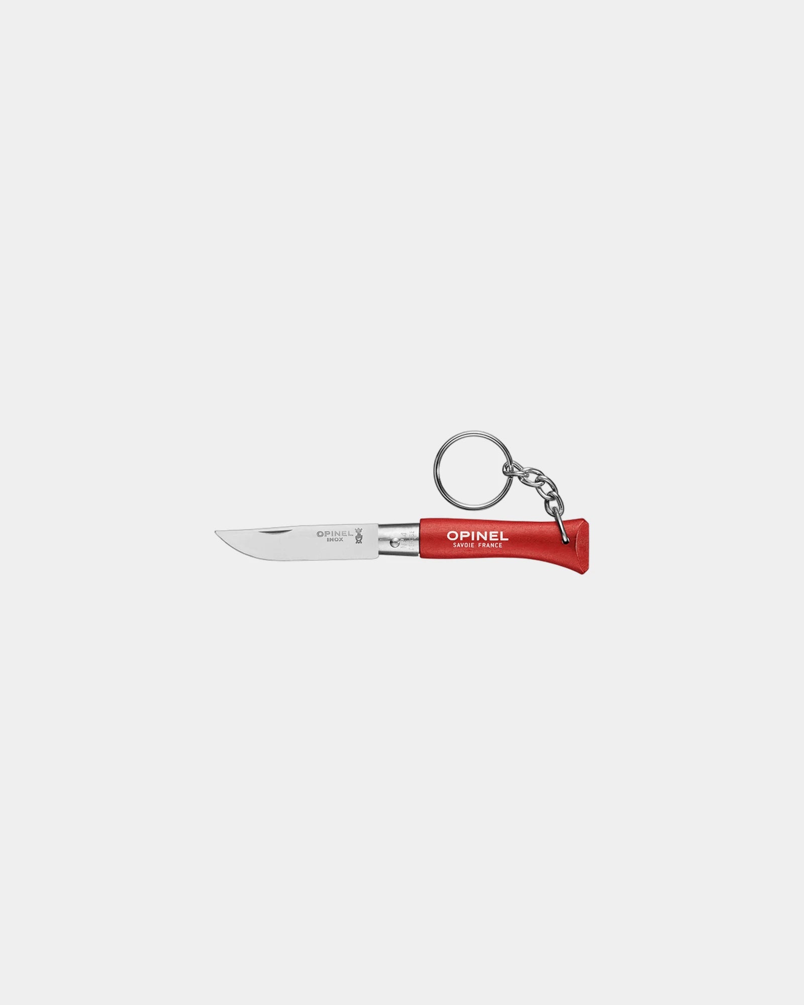 Schlüsselanhänger Edelstahl Opinel N°04 zum Personalisieren - Rot