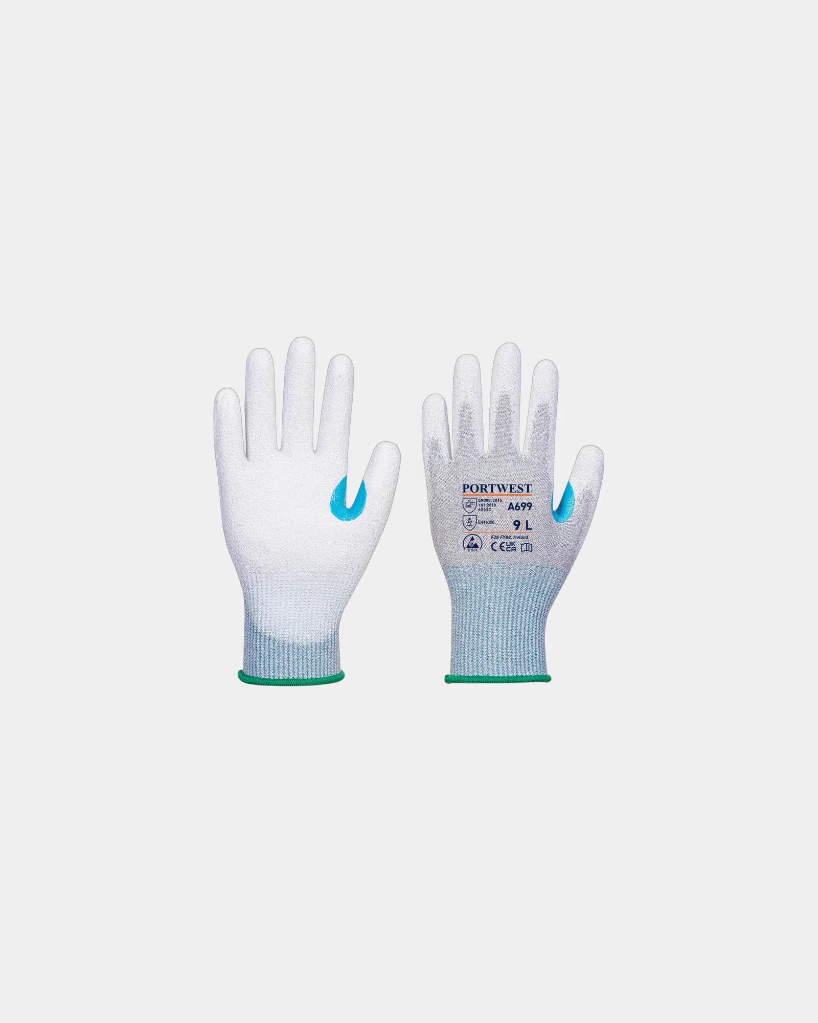 Gant anti-coupures Polyester PU ESD zum Personalisieren - Grau