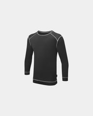T-Shirt ML antibakteriell Portwest Base Pro zum Personalisieren - Schwarz-Himmelblau