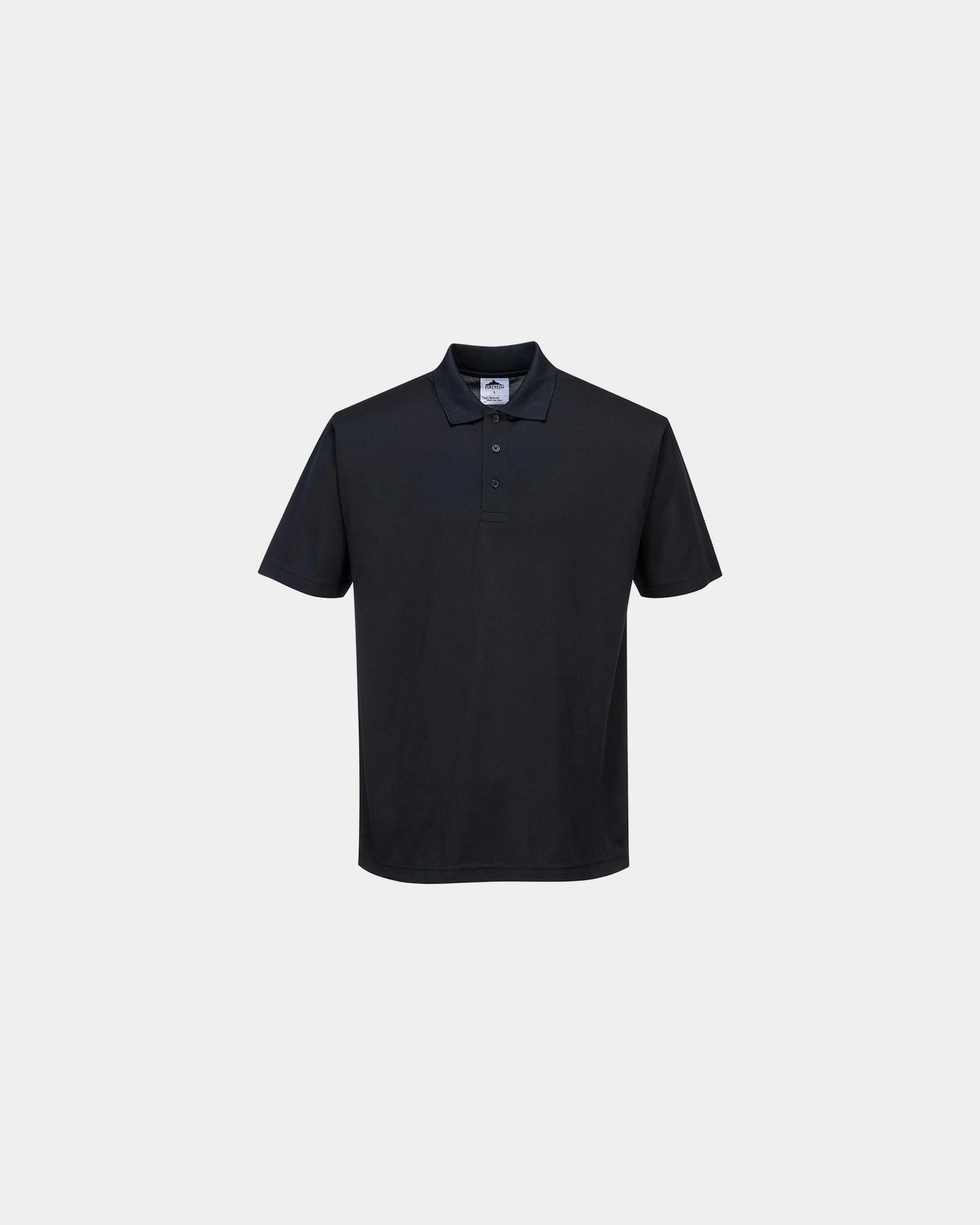Poloshirt Polyester 150 g/m² Portwest Terni zum Personalisieren - Schwarz-Himmelblau