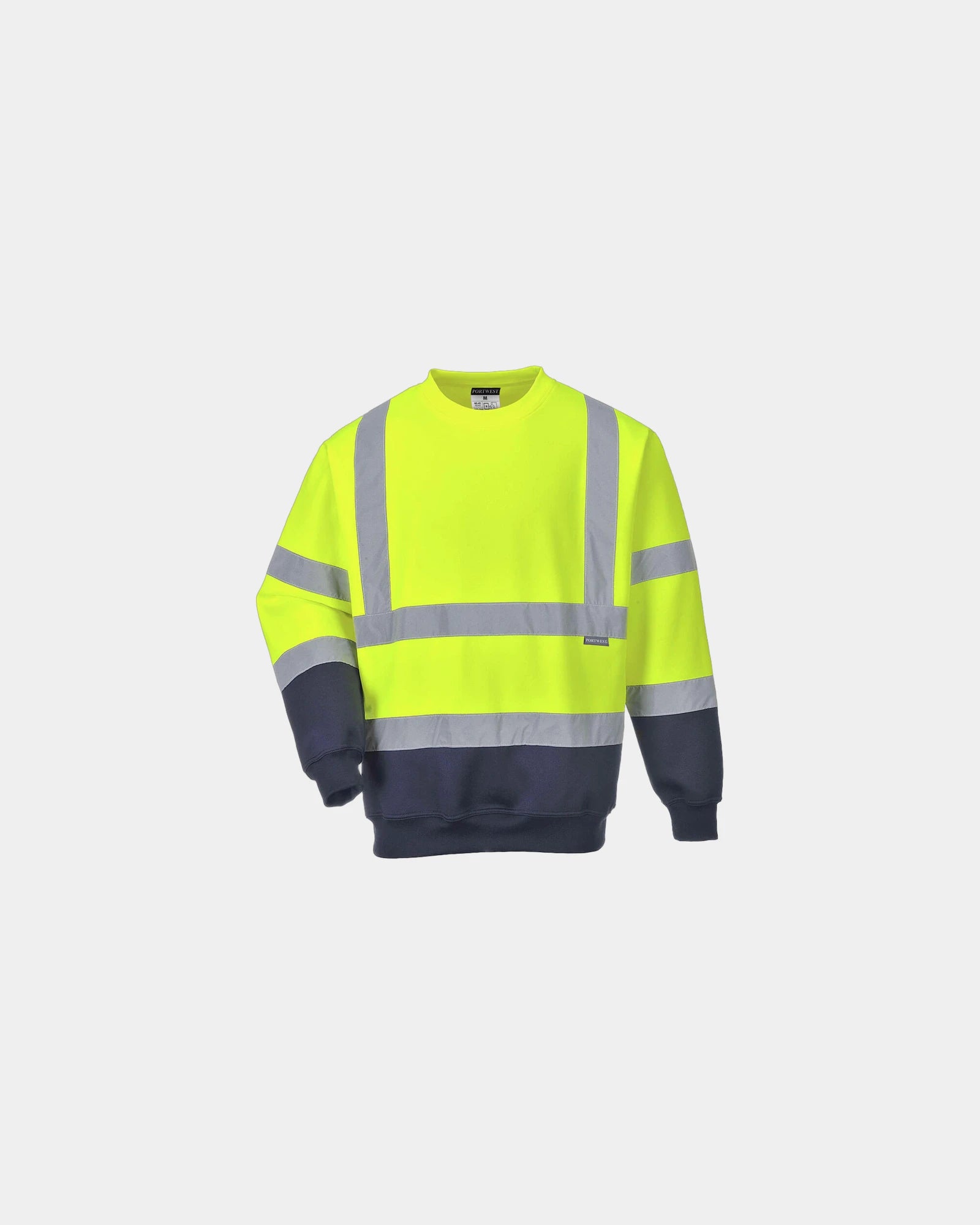 Sweatshirt bicolore HiVis zum Personalisieren - Gelb-Marineblau