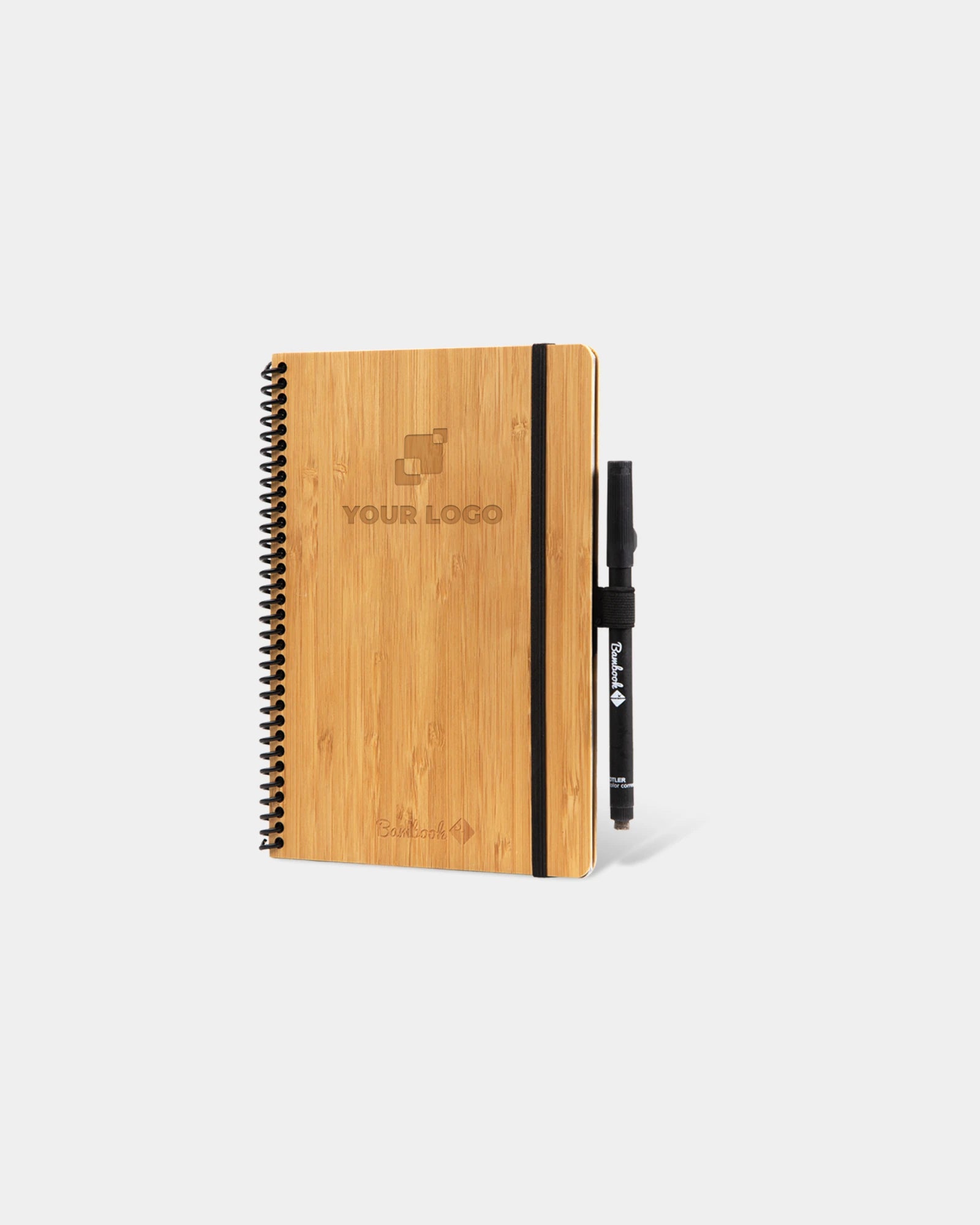 Notizbuch Bambook A5 mit Bambusdeckel zum Personalisieren - Naturbambus