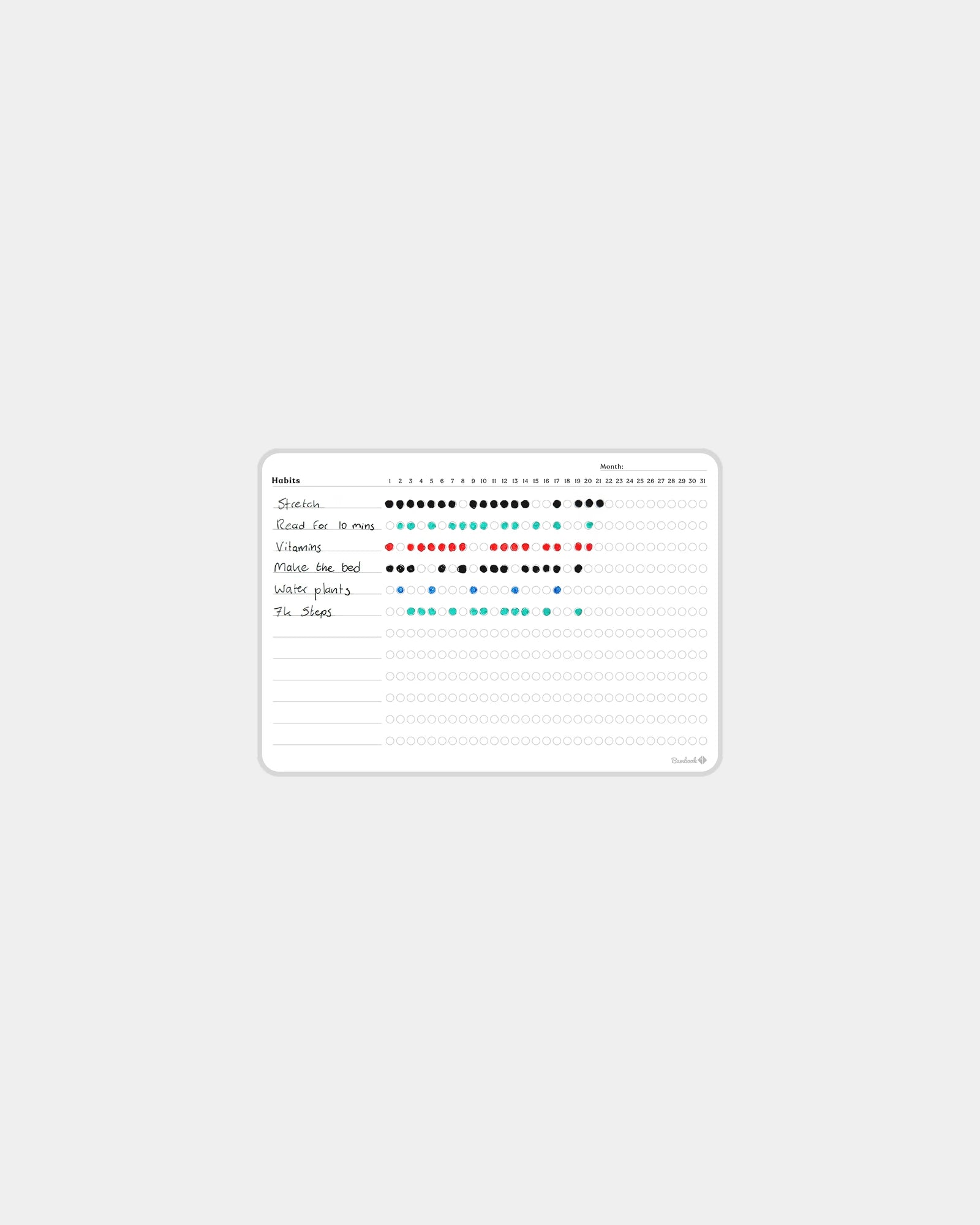 Sticky Habit Tracker Bambook zum Personalisieren - Weiß